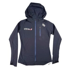 Pressio Elite Run Jacket Womens XS Navy NEW PTO US Open Windbreaker Hooded